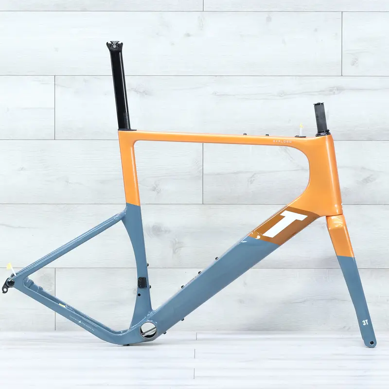 3T Exploro Racemax Gravel Bike Frameset Orange/Grey 1