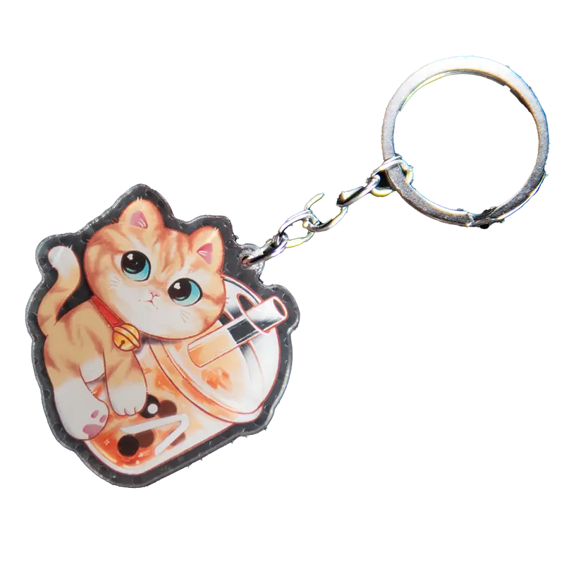 Aftershock Kitten Bubble Tea Keychain 1