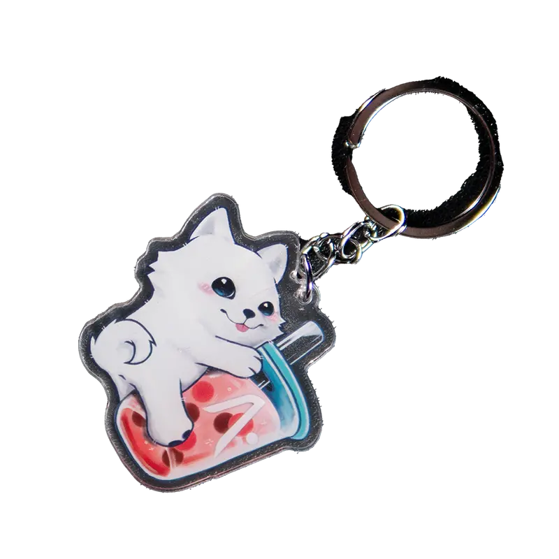 Aftershock Puppy Bubble Tea Keychain 1