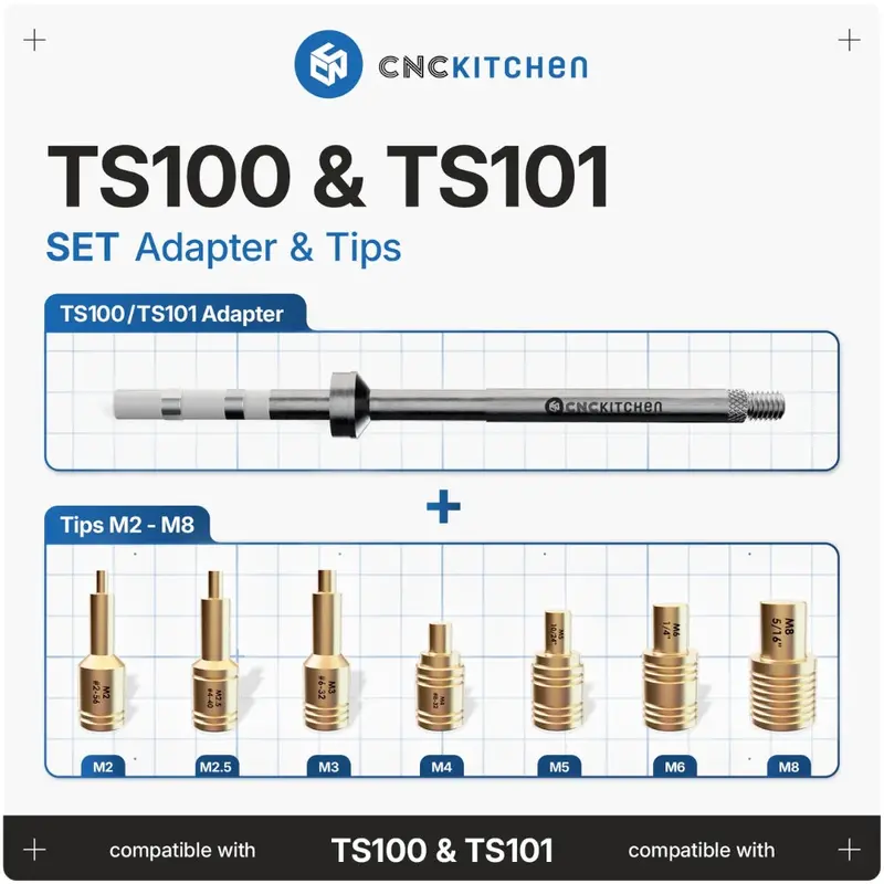 Cnc Kitchen - Pannes À Souder + Adaptateur Pour Ts100 Et Ts101 - 7 Pièces 1