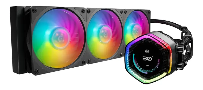 Cooler Master Masterliquid 360 Lcd Ion | 360Mm Aio Liquid Cooler (Black/White) 1