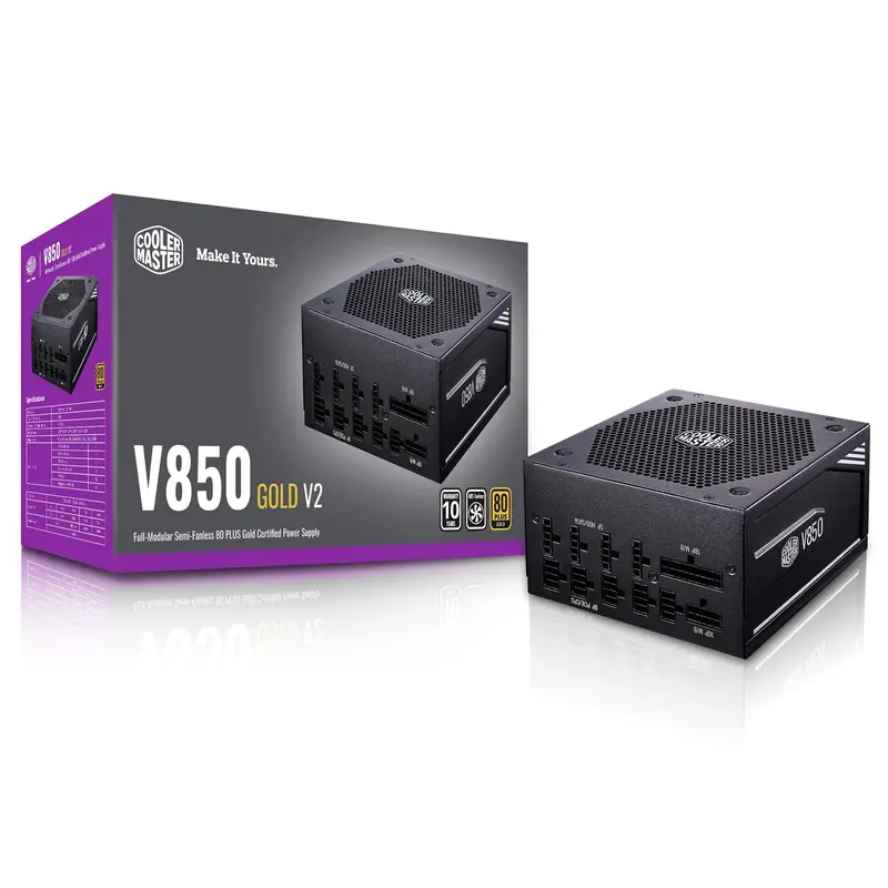 Cooler Master V850 | Fully-Modular 80+ Gold Power Supply (Black/White) 1