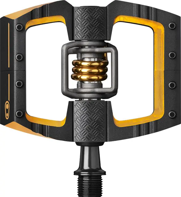 Crankbrothers Mallet Dh 11 Pedals - Dual Sided Clipless With Platform, Aluminum, 9/16", Black/Gold 1