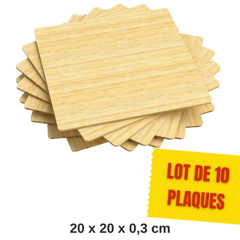 Creality - 10 Plaques De Contreplaqué De Bambou (Bamboo Sheets) - 20 X 20 Cm - 3 Mm 1