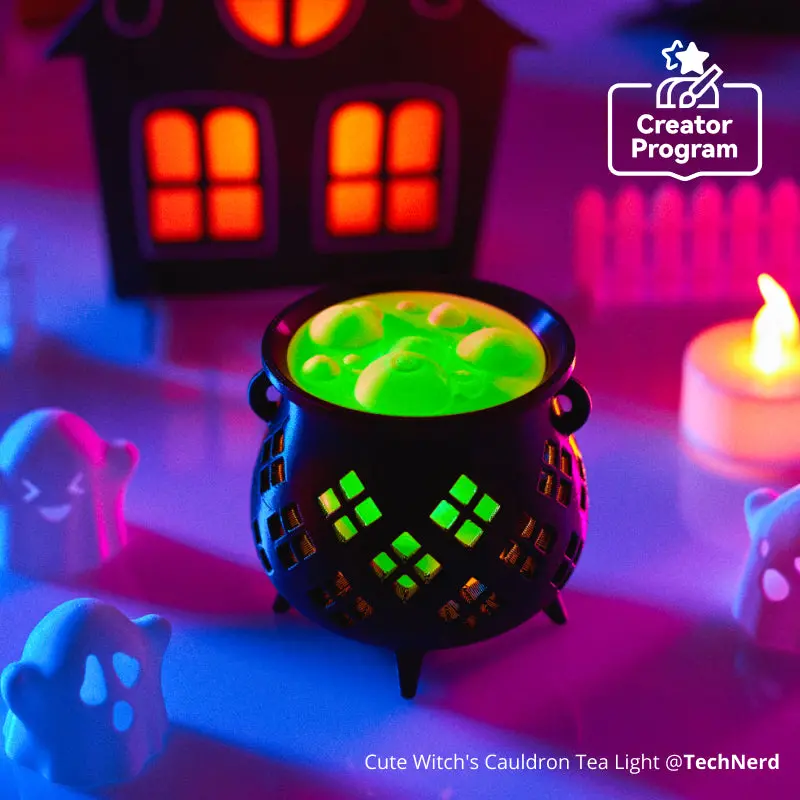 Cute Witch's Cauldron Tea Light 1