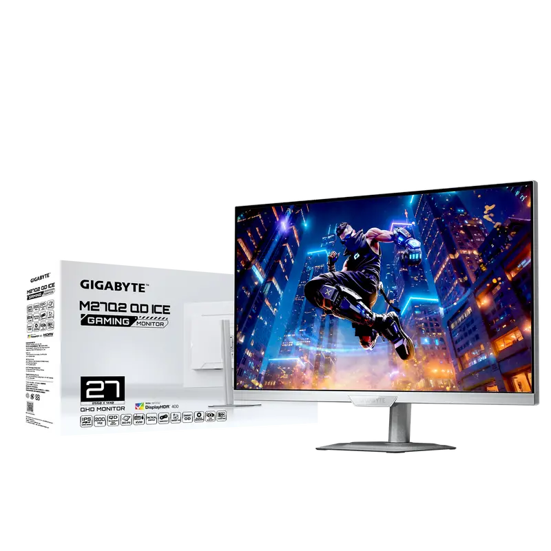 Gigabyte M27q2 Qd Ice | 27" 1440P (Qhd) 200Hz Kvm Ss Ips White Monitor 1