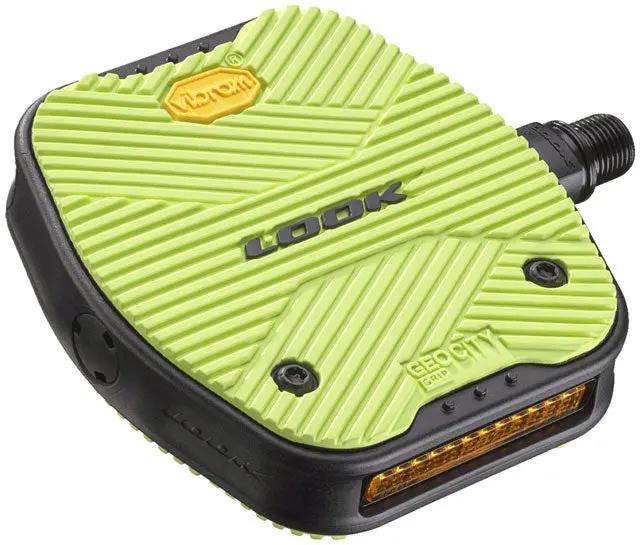 Look Geo City Grip Pedals - Platform, 9/16", Lime 1
