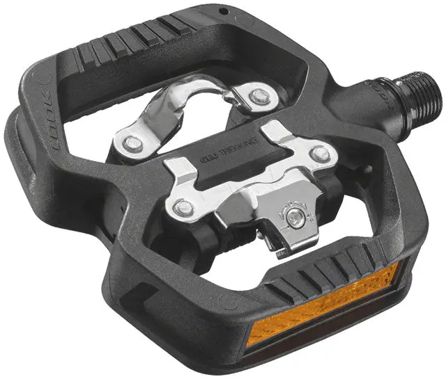 Look Geo Trekking Pedals - Single Side Clipless With Platform, Chromoly, 9/16", Black 1
