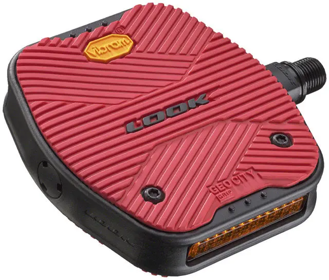 Look Geocity Grip Pedals - Platform, 9/16", Red 1