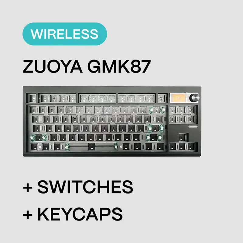 Mash Gmk87 (Black) - Akko Cream Yellow Switch / Mintcaps Olivia Keycaps - Custom Mechanical Keyboard 1