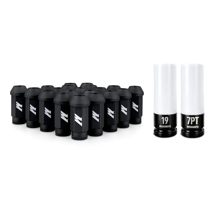 Mishimoto Steel Locking Lug Nuts M14x1.5 20Pc Set Black 1