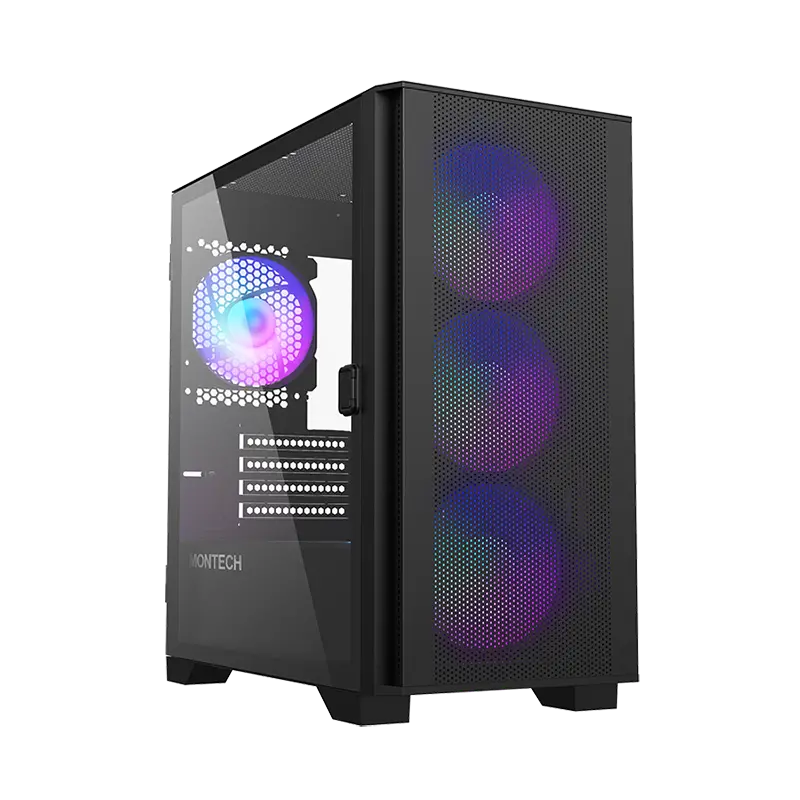 Montech Air 100 Argb | Matx Tempered Glass Case (Black) 1