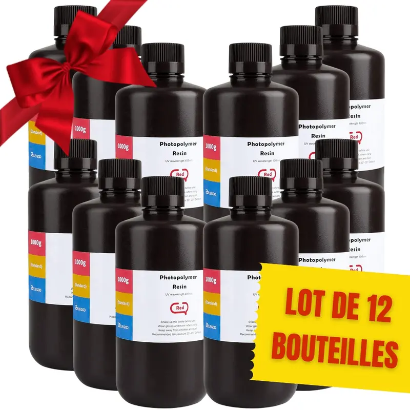 Pack Elegoo - 12X Résine Uv Abs-Like - Rouge (Red) - 1 Kg 1