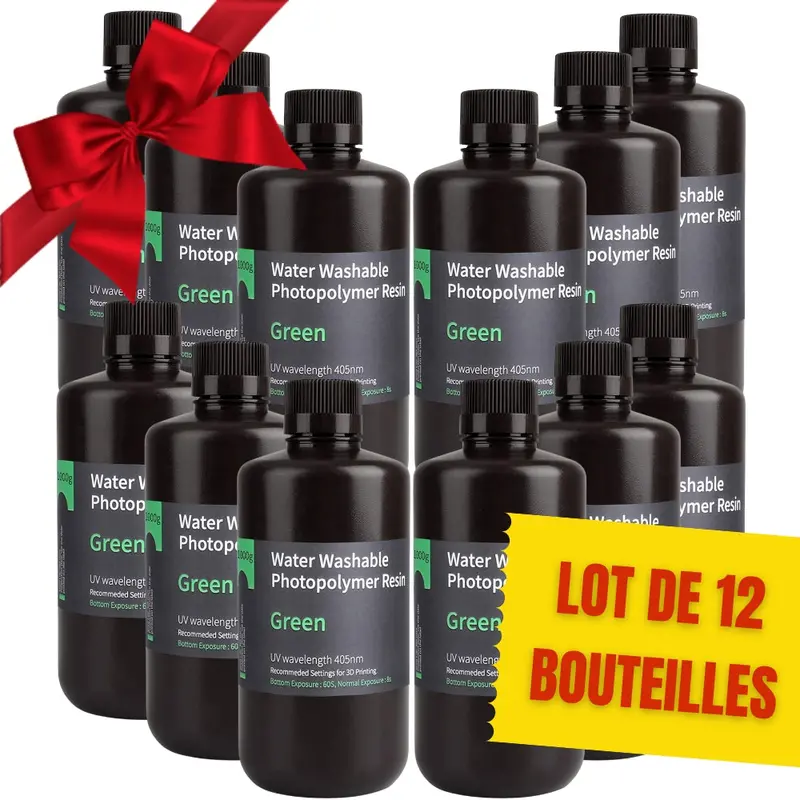 Pack Elegoo - 12X Résine Water Washable - Vert (Green) - 1 Kg 1