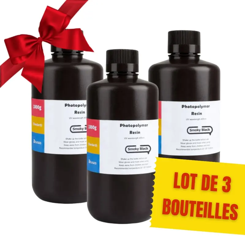 Pack Elegoo - 3X Résine Uv Abs-Like - Noir (Smoky Black) - 1 Kg 1