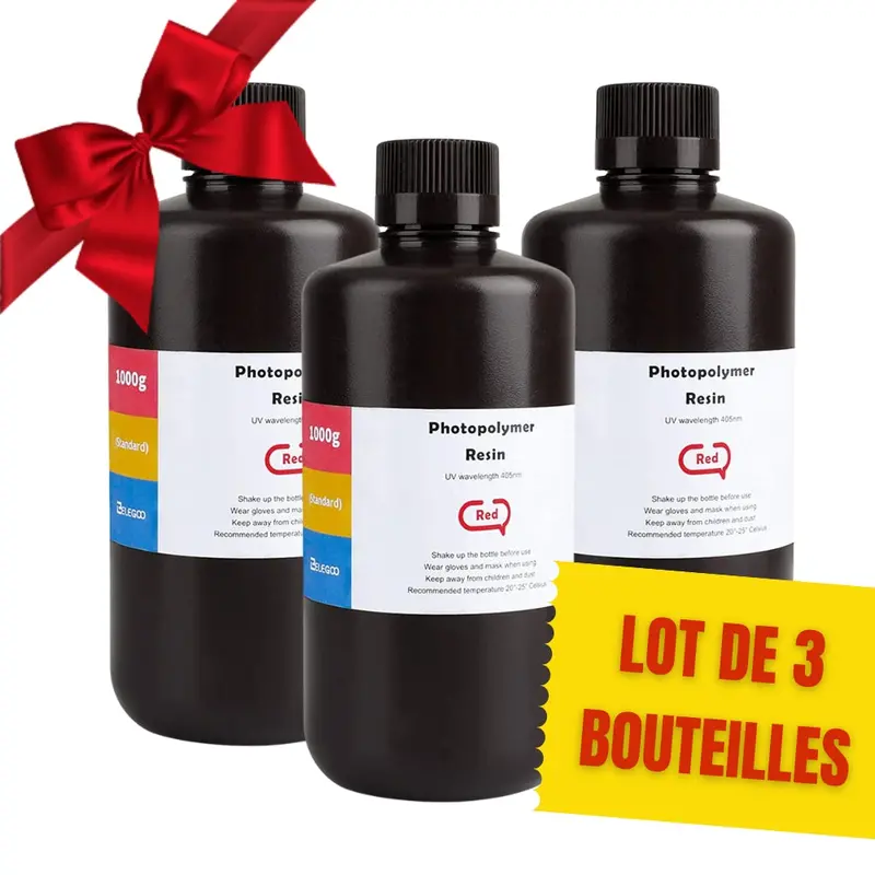 Pack Elegoo - 3X Résine Uv Abs-Like - Rouge (Red) - 1 Kg 1