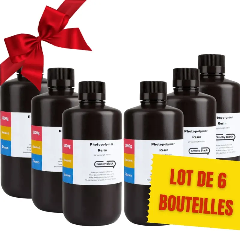 Pack Elegoo - 6X Résine Uv Abs-Like - Noir (Smoky Black) - 1 Kg 1