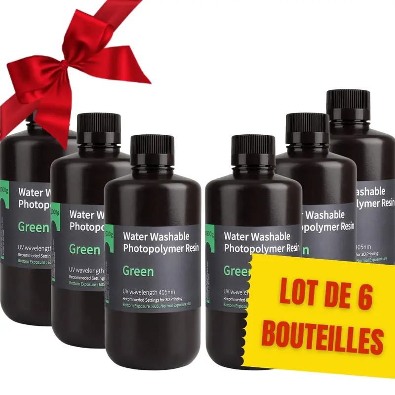 Pack Elegoo - 6X Résine Water Washable - Vert (Green) - 1 Kg 1