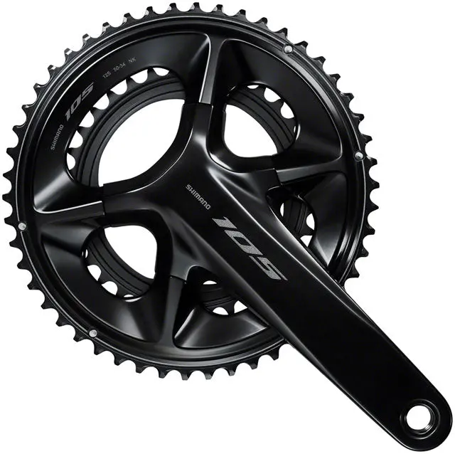 Shimano 105 Fc-R7100 Crankset - 12-Speed, 110 Asymmetric Bcd, Hollowtech Ii Spindle Interface, Black 1