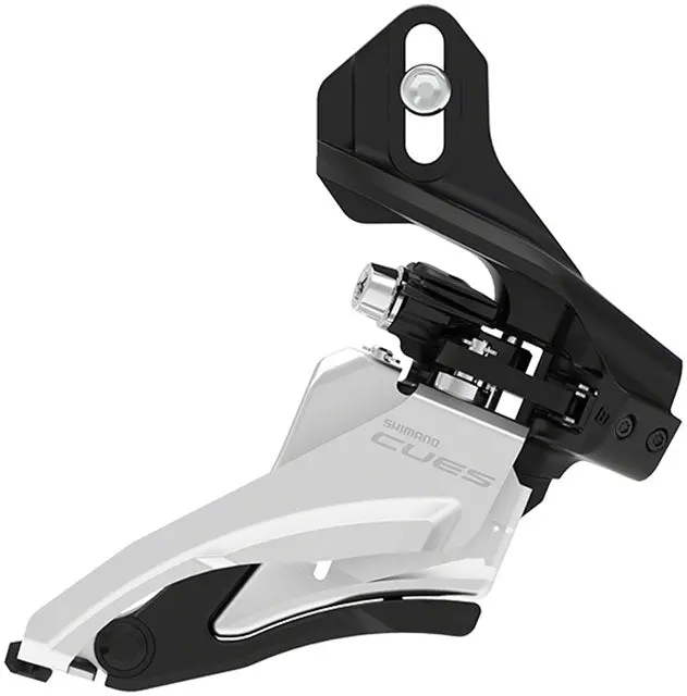 Shimano Cues Fd-U4000-D Front Derailleur - 9/10-Speed, Double, Side Swing, Direct Mount, 36/40T Max, Black/Silver 1