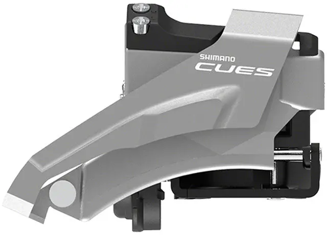 Shimano Cues Fd-U4000-L Front Derailleur - 9/10-Speed, Double, Top-Swing, Low Clamp Mount, 36/40T Max, Black/Silver 1