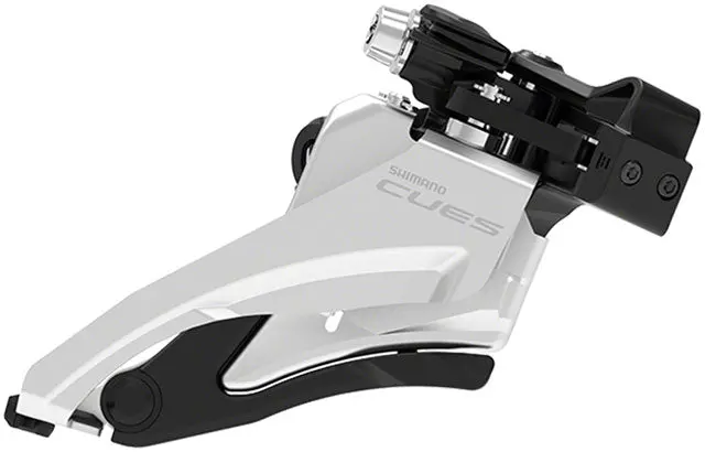Shimano Cues Fd-U4000-M Front Derailleur - 9/10-Speed, Double, Side Swing, Mid Clamp Mount, 36/40T Max, Black/Silver 1