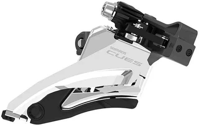 Shimano Cues Fd-U6000-M Front Derailleur - 10/11-Speed, Double, Side Swing, Mid Clamp Mount, 36/40T Max, Black/Silver 1