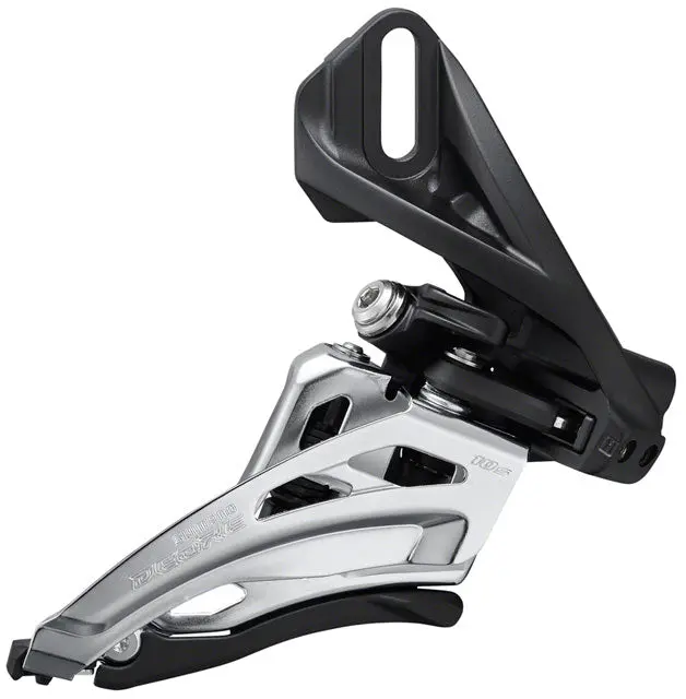 Shimano Deore Fd-M4100-D Front Derailleur - 10-Speed, Double, Side Swing, Front Pull, Direct Mount, Silver/Black 1