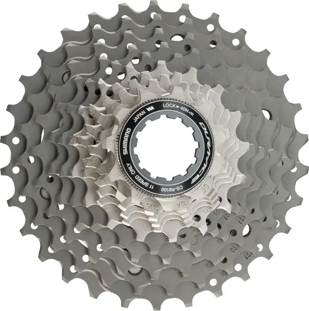Shimano Dura Ace Cs-R9100 Cassette - 11 Speed, 11-30T, Silver/Gray 1