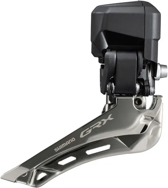 Shimano Grx Fd-Rx825 Di2 Front Derailleur - 2X12-Speed, Braze-On, Down Swing, For 46-48T Max, Black/Silver 1