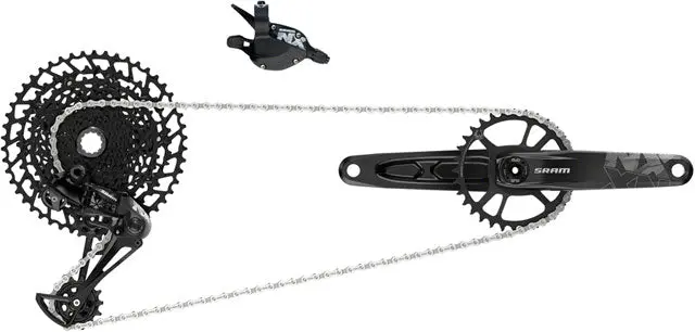 Sram Nx Eagle Groupset: 175Mm 32 Tooth Dub Crank, Rear Derailleur, 11-50 12-Speed Cassette, Trigger Shifter, And Chain 1