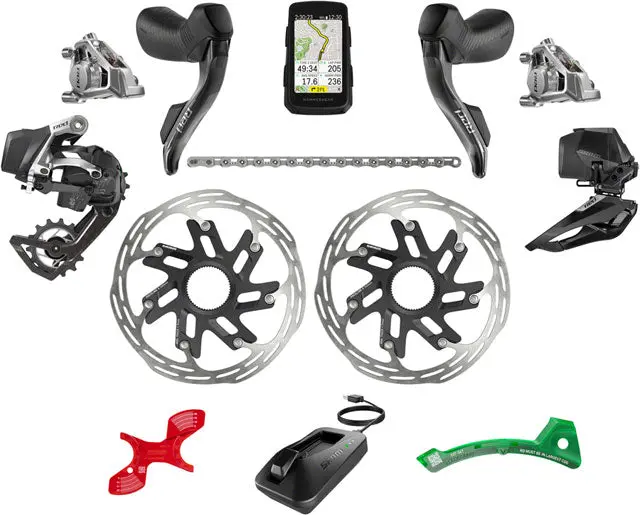 Sram Red Etap Axs Road Groupset - 2X12-Speed, Hrd Shift/Brake Levers, Fm Calipers, Cl Rotors, Chain, F/R Derailleurs, Hammerhead Karoo, E1 1