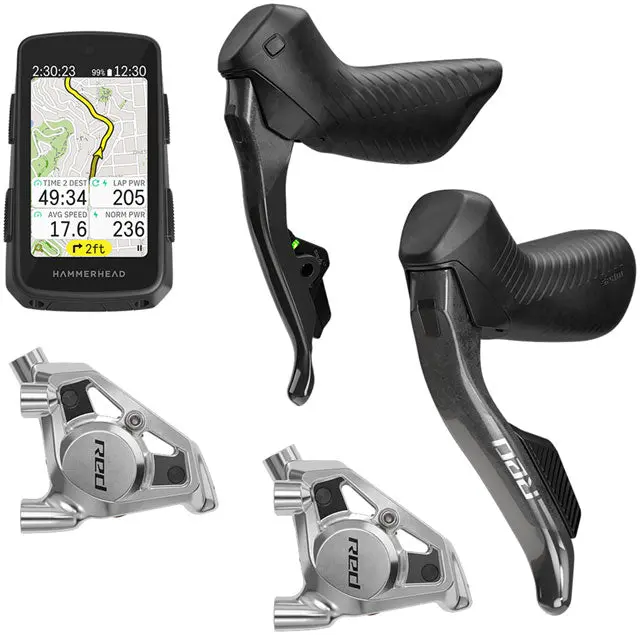 Sram Red Etap Axs Upgrade Kit - Right And Left Hrd Shift/Brake Levers, Flat Mount Calipers, Hammerhead Karoo, E1 1