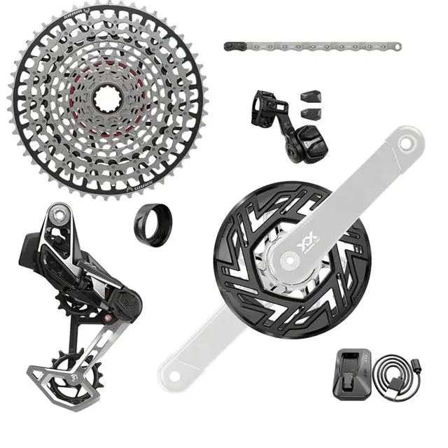 Sram Xx Eagle T-Type Ebike Axs Groupset - 104Bcd 34T, Derailleur, Shifter, 10-52T Cassette, Clip-On Guard, Arms Not Included 1