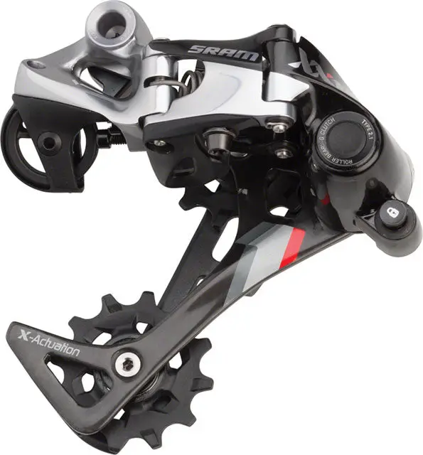 Sram Xx1 Rear Derailleur - 11 Speed, Medium Cage, Black/Red 1