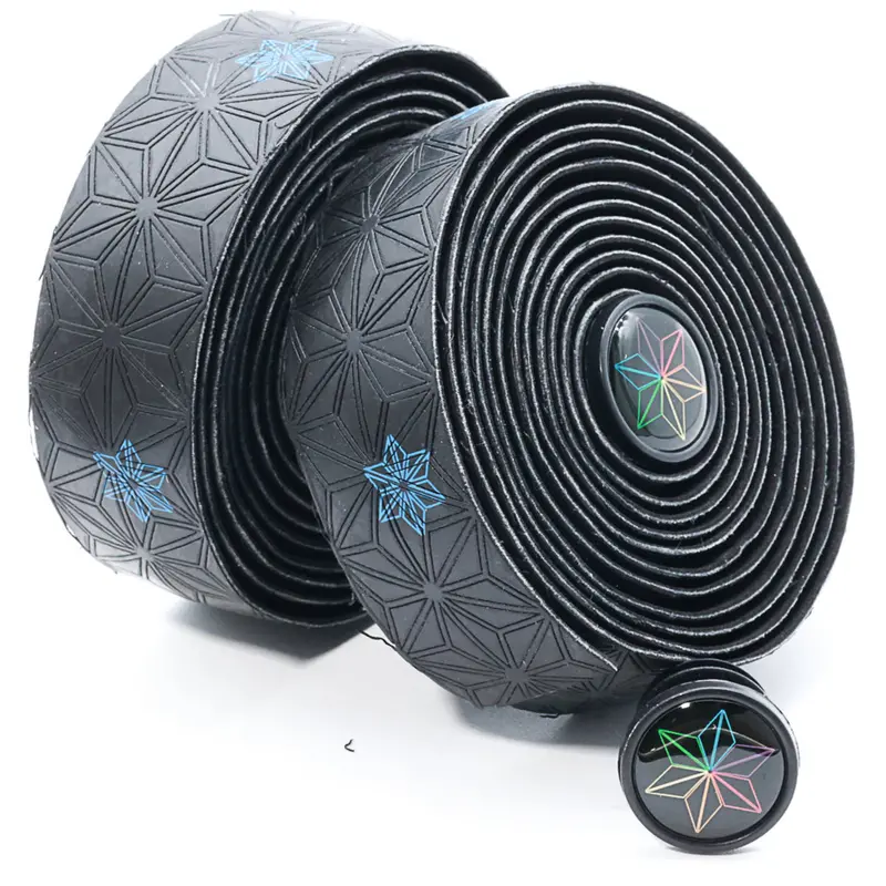 Super Sticky Kush Bicycle Handlebar Tape - Black With Blue Stars 1