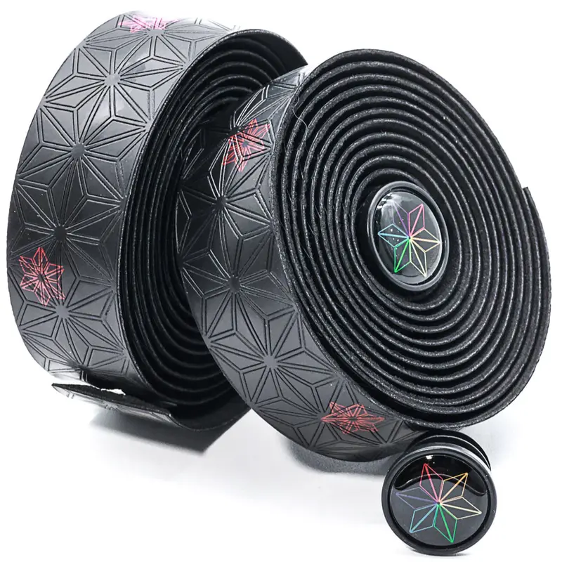 Super Sticky Kush Bicycle Handlebar Tape - Black With Red Stars 1