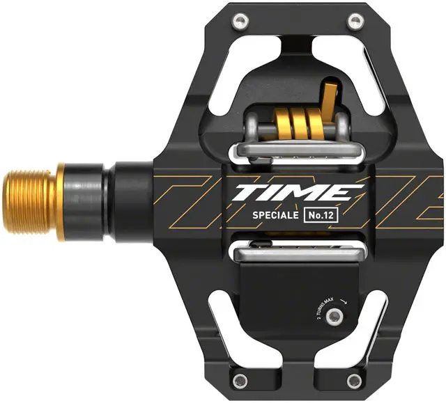 Time Speciale 12 Pedals - Dual Sided Clipless With Platform, Aluminum, 9/16", Black/Gold, Small, B1 1