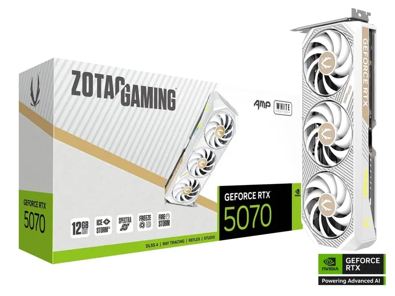 Zotac Geforce Rtx 5070 | Amp White 12Gb Gpu 1