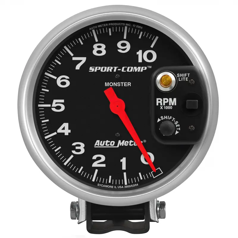 Autometer 3903 Sport-Comp 5-Inch Tachometer With Integrated Shift Light 1