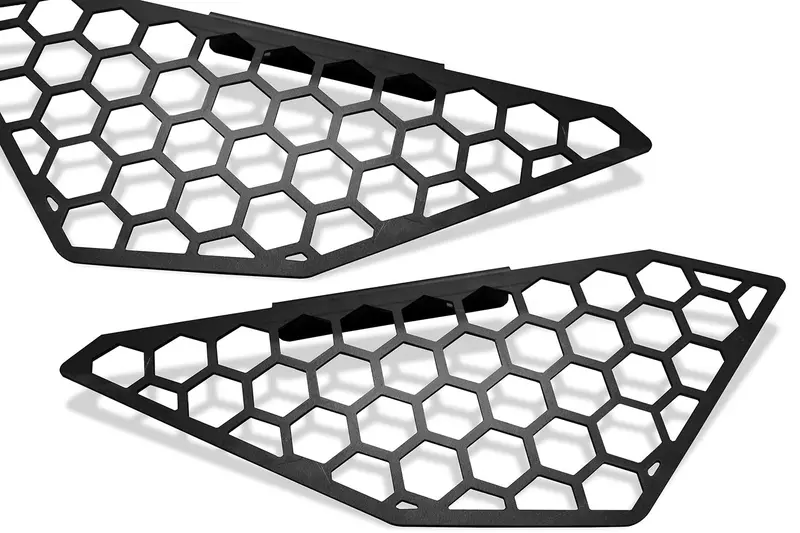 Fab Fours M2750-B Vengeance Mesh Side Light Cover – Bare Metal Finish, Universal Mounting 1