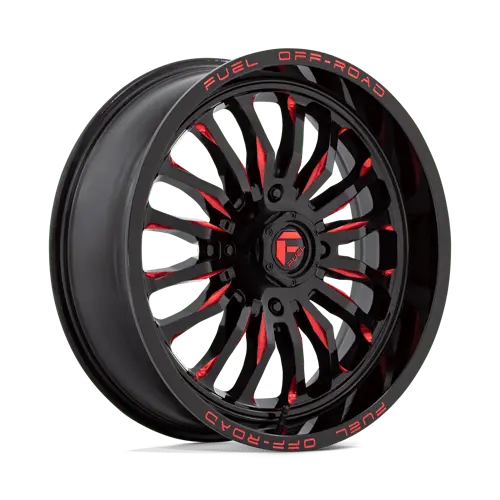 Fuel Utv D8222070A644 Wheel – 20X7 Inch, 4X137 Bolt Pattern, Gloss Black With Mill-Red Accent 1