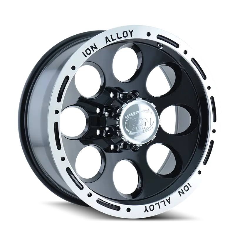 Ion 174-6870B Alloy Wheel – 16×8, 8-Lug, -5Mm Offset, 130.8Mm Bolt Circle, Black/Machined Lip 1