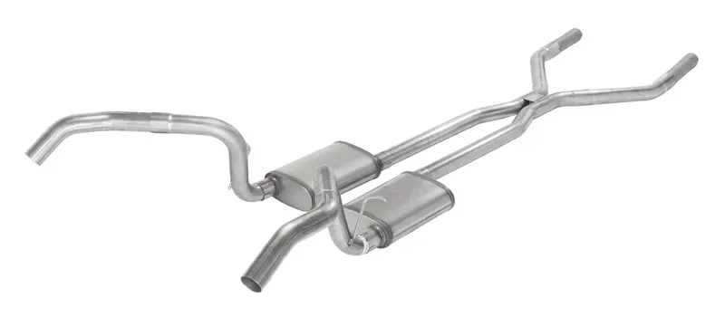 Pypes Performance Exhaust System – Crossmember-Back H-Pipe, Dual Exit, 3-Inch Natural 409 Stainless 1