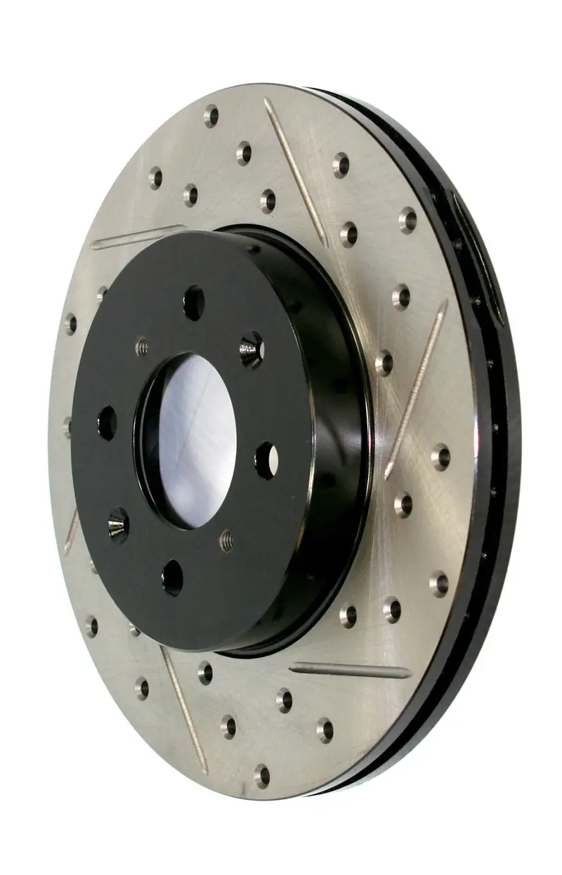 Stoptech 127.42023R Front Right Sport Brake Rotor – Drilled & Slotted Design 1