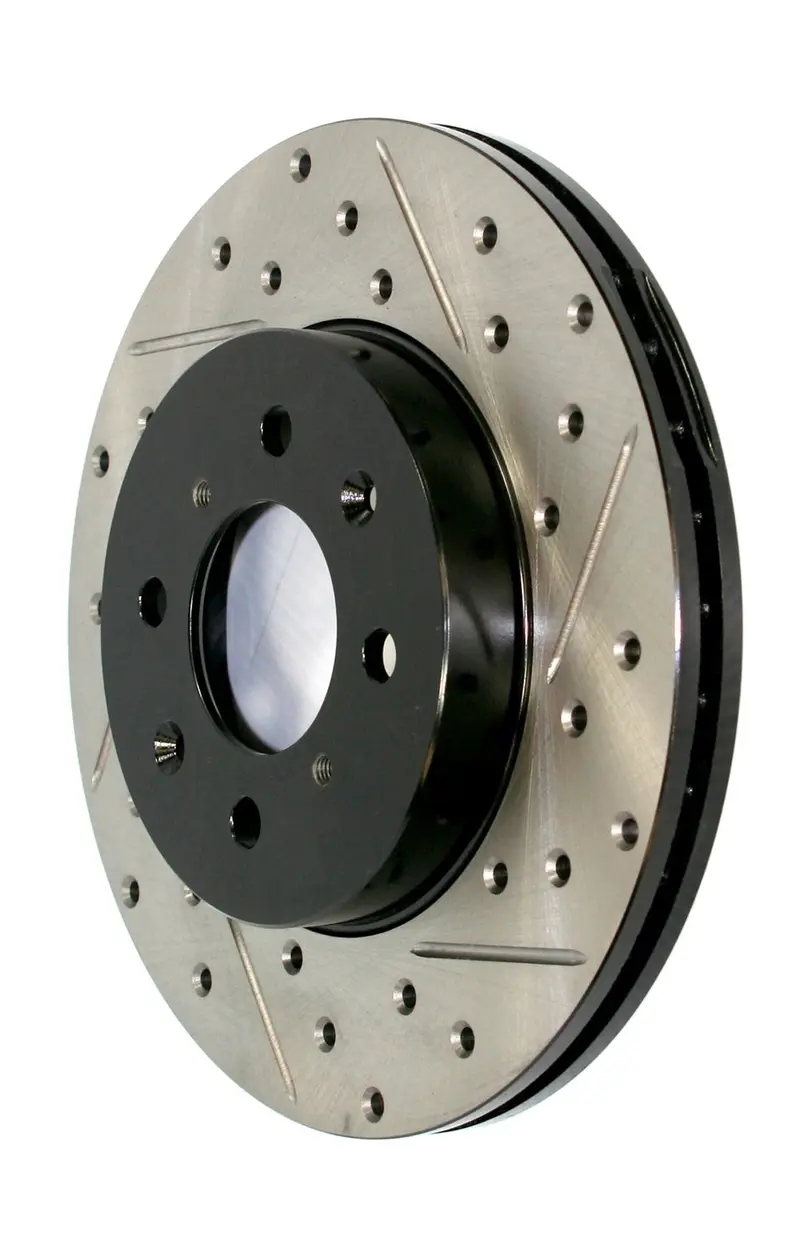 Stoptech 127.65050R Sport Brake Rotor – Front Right, Drilled & Slotted, Track-Optimized 1