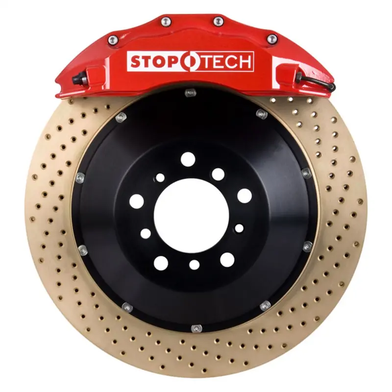 Stoptech 83.307.6800.74 Front Big Brake Kit – Two-Piece Drilled Rotors With High-Performance Calipers 1